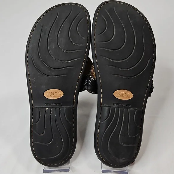 Born Womens Black Leather Sandals Size 10 - Picture 5 of 7